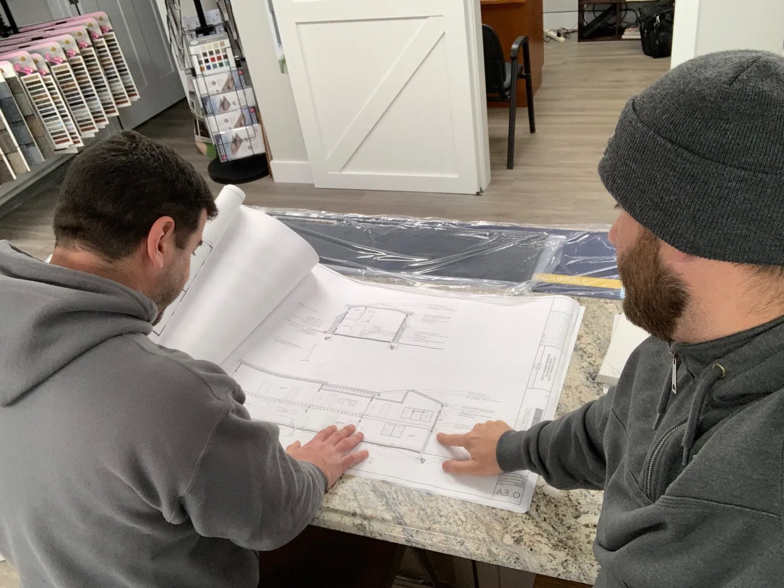 design consultant going over project plans