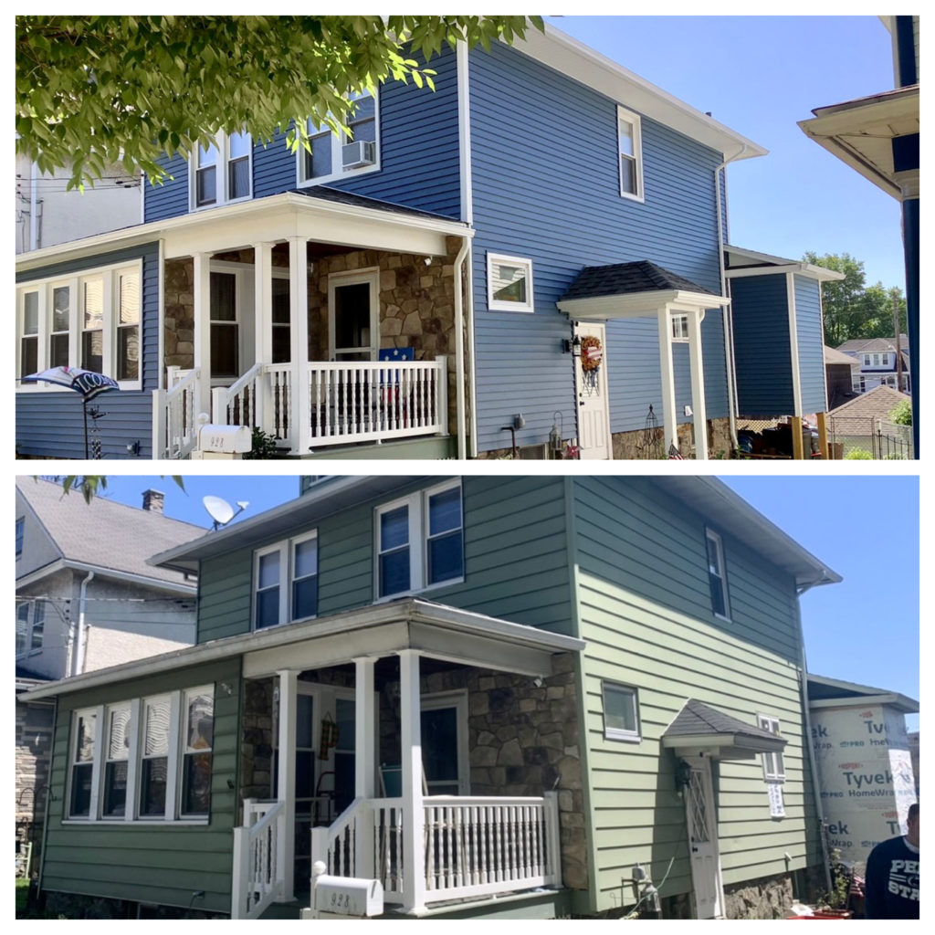 Before/After Image of Siding Replacement