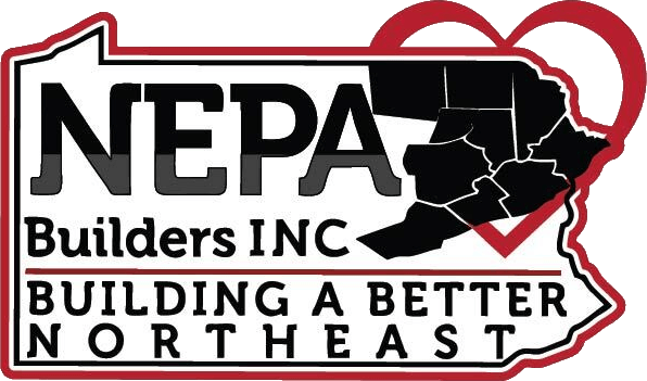 NEPA Builders Give Back logo, Building A Better Northeast. 
