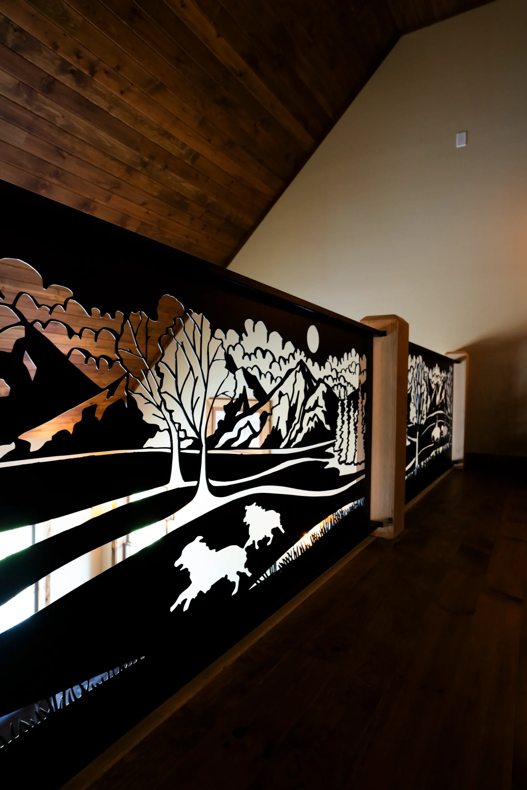 interior loft railing with custom design