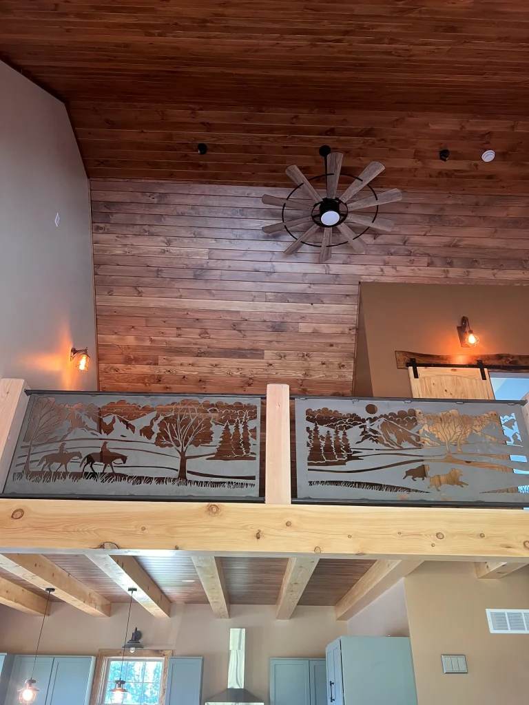 custom railing in interior loft