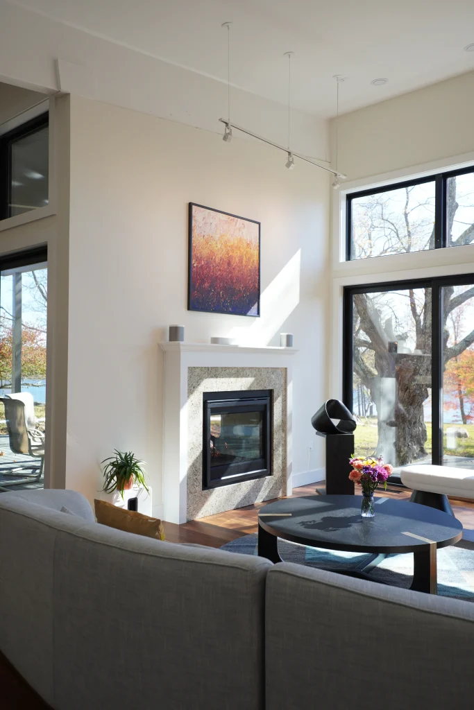 Interior custom new home construction at Larson Lake