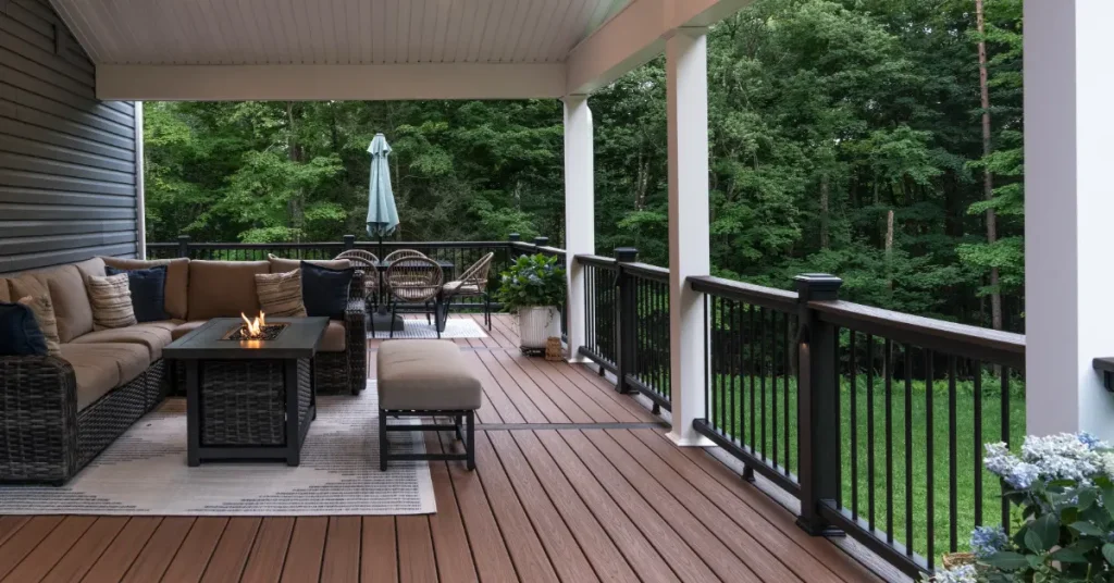 Beautiful deck installed with Trex decking by NEPA Builders.