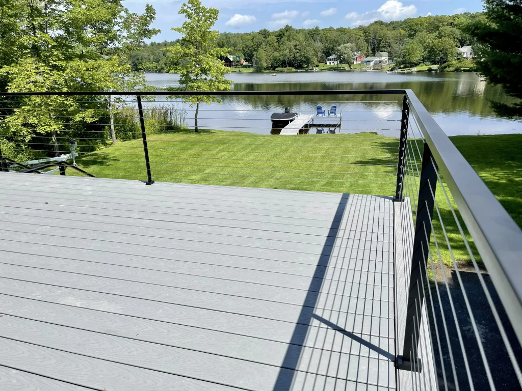 deck with cable rail install - uniondale