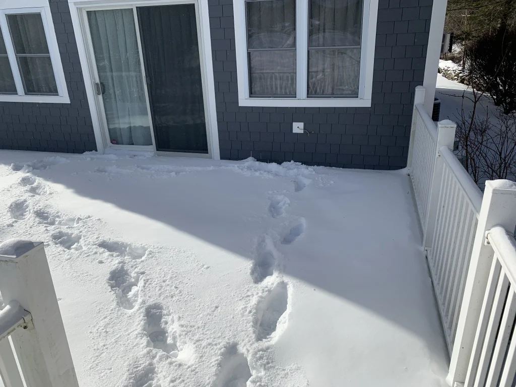Uniondale- snow covered deck before installation