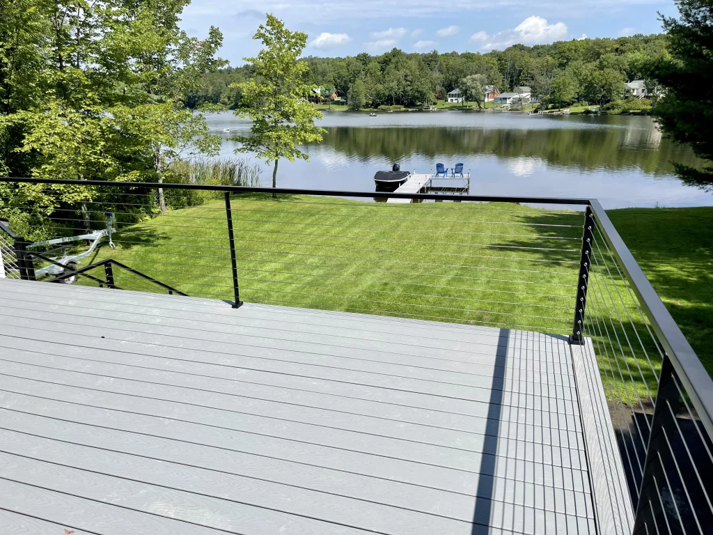decking with lake front view - Uniondale