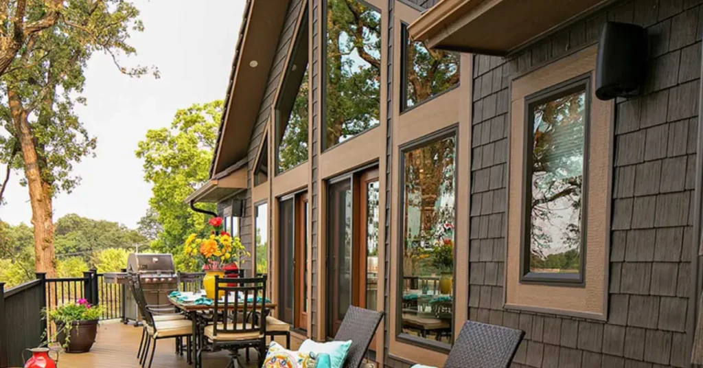 New, ProVia windows from a deck view.