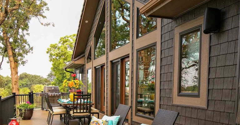 New, ProVia windows from a deck view.