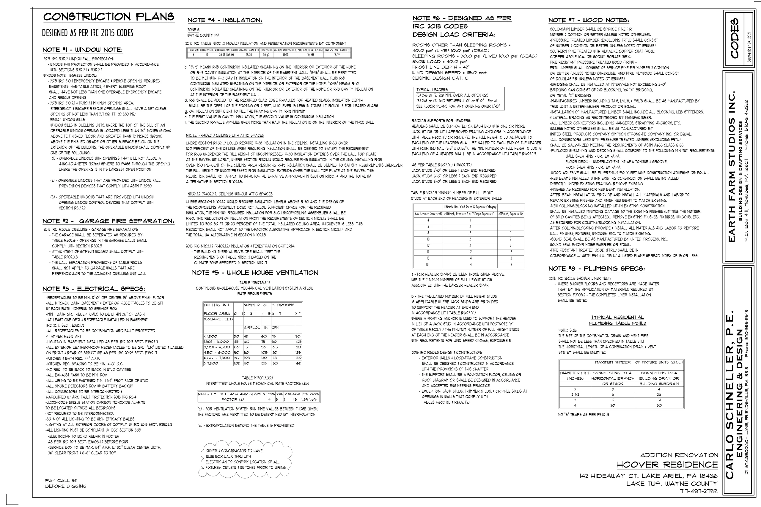 Construction plans for Lake Henry Lake house construction