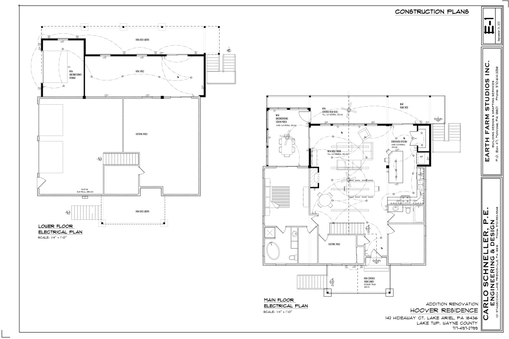 electrical plans for Lake Henry Lake house construction