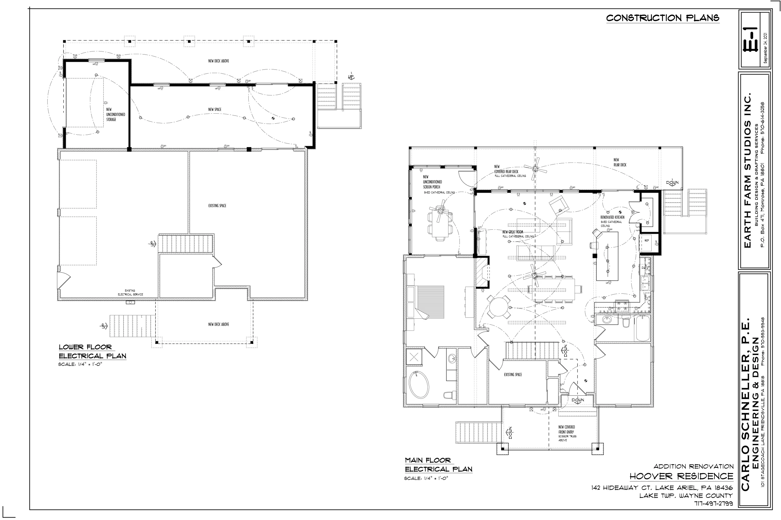 electrical plans for Lake Henry Lake house construction