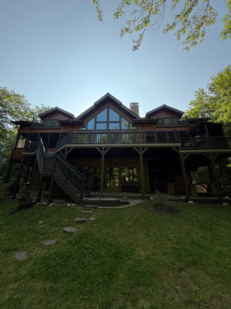 Poconos Pines. fiber cement siding replacement.