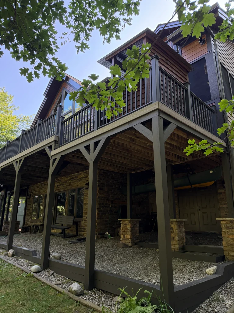 rear and exterior view of residential home with new fiber cement siding