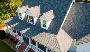 A nice home with a beautiful gabled roof that likely has home equity.